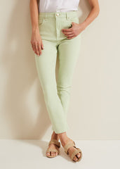 Lindsey Cropped Straight Leg Jeans - Green