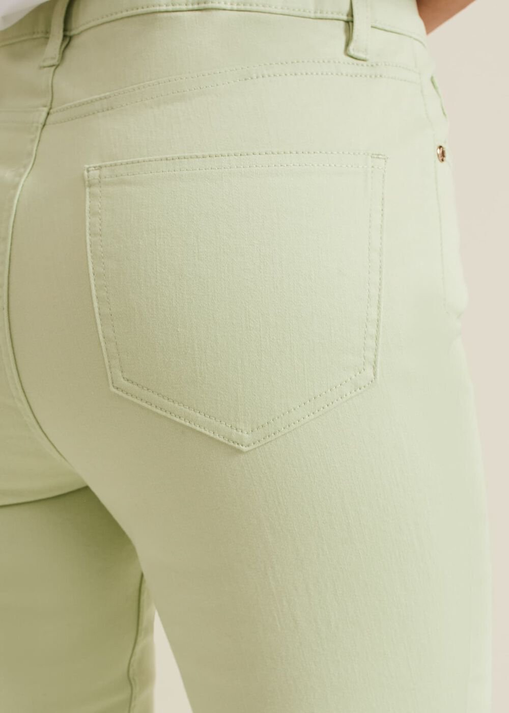 Lindsey Cropped Straight Leg Jeans - Green