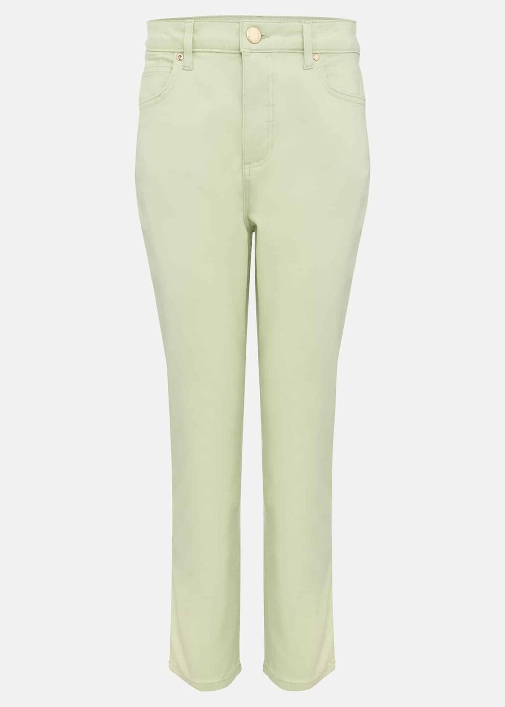 Lindsey Cropped Straight Leg Jeans - Green
