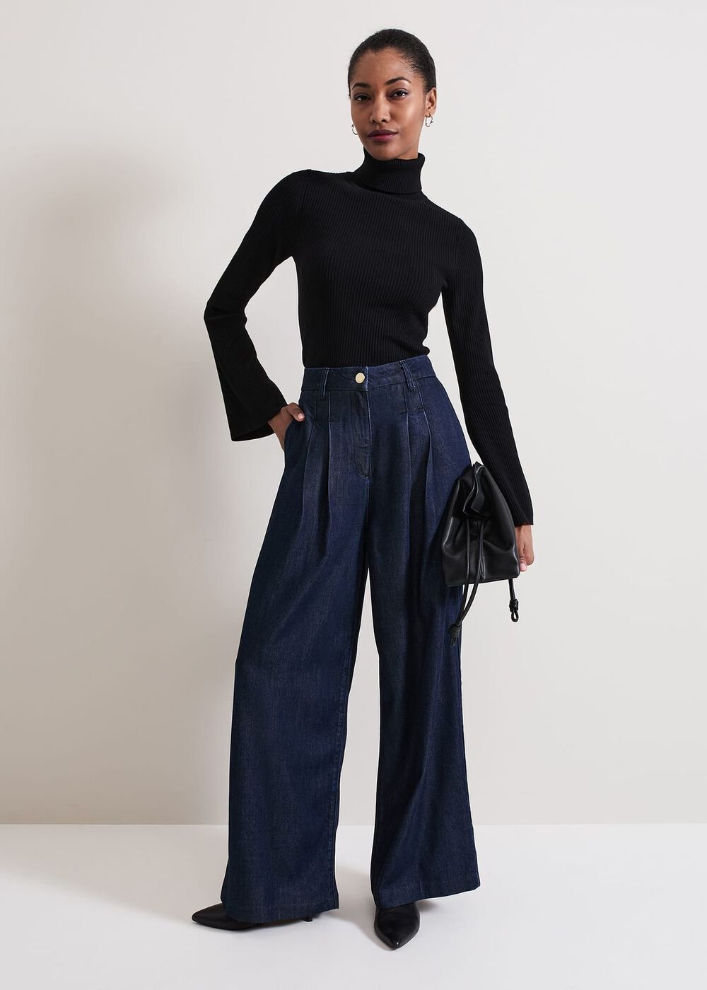 Cerys Denim Wide Leg Jean - Dark Wash