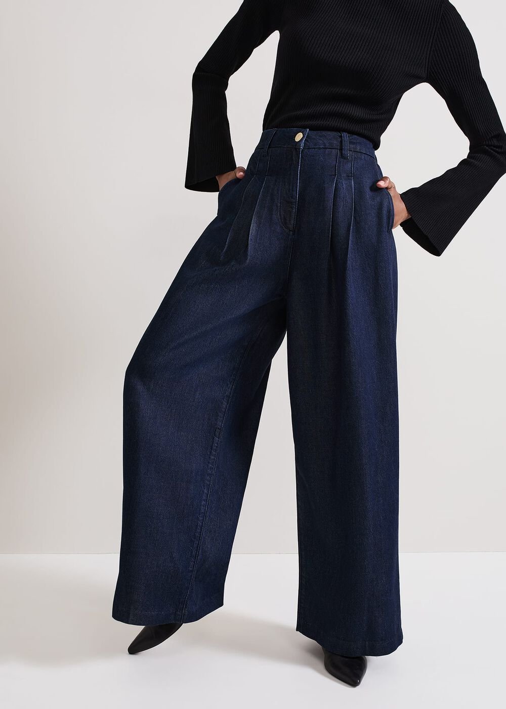 Cerys Denim Wide Leg Jean - Dark Wash
