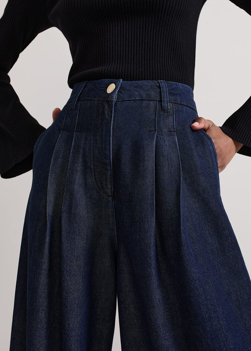 Cerys Denim Wide Leg Jean - Dark Wash