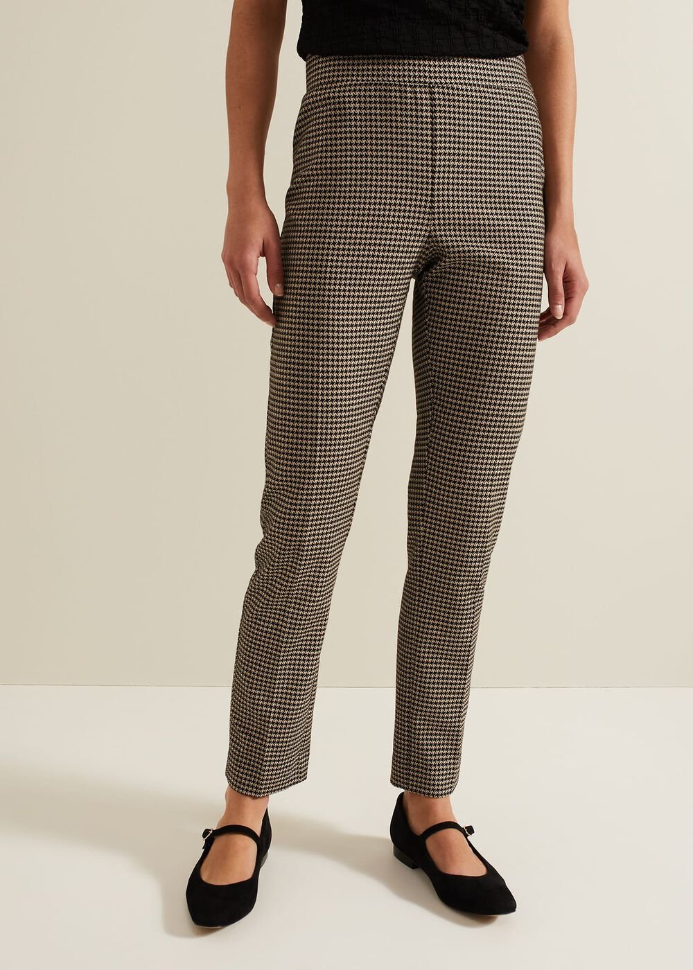 Donna Dogtooth Treggings - Black/Multi