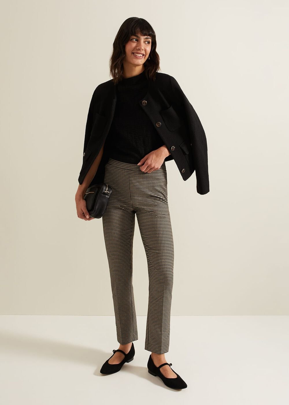 Donna Dogtooth Treggings - Black/Multi
