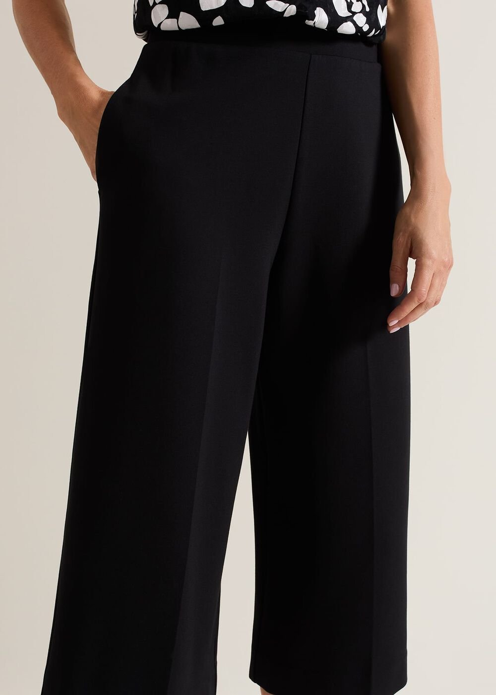 Lori Black Ponte Culottes - Black