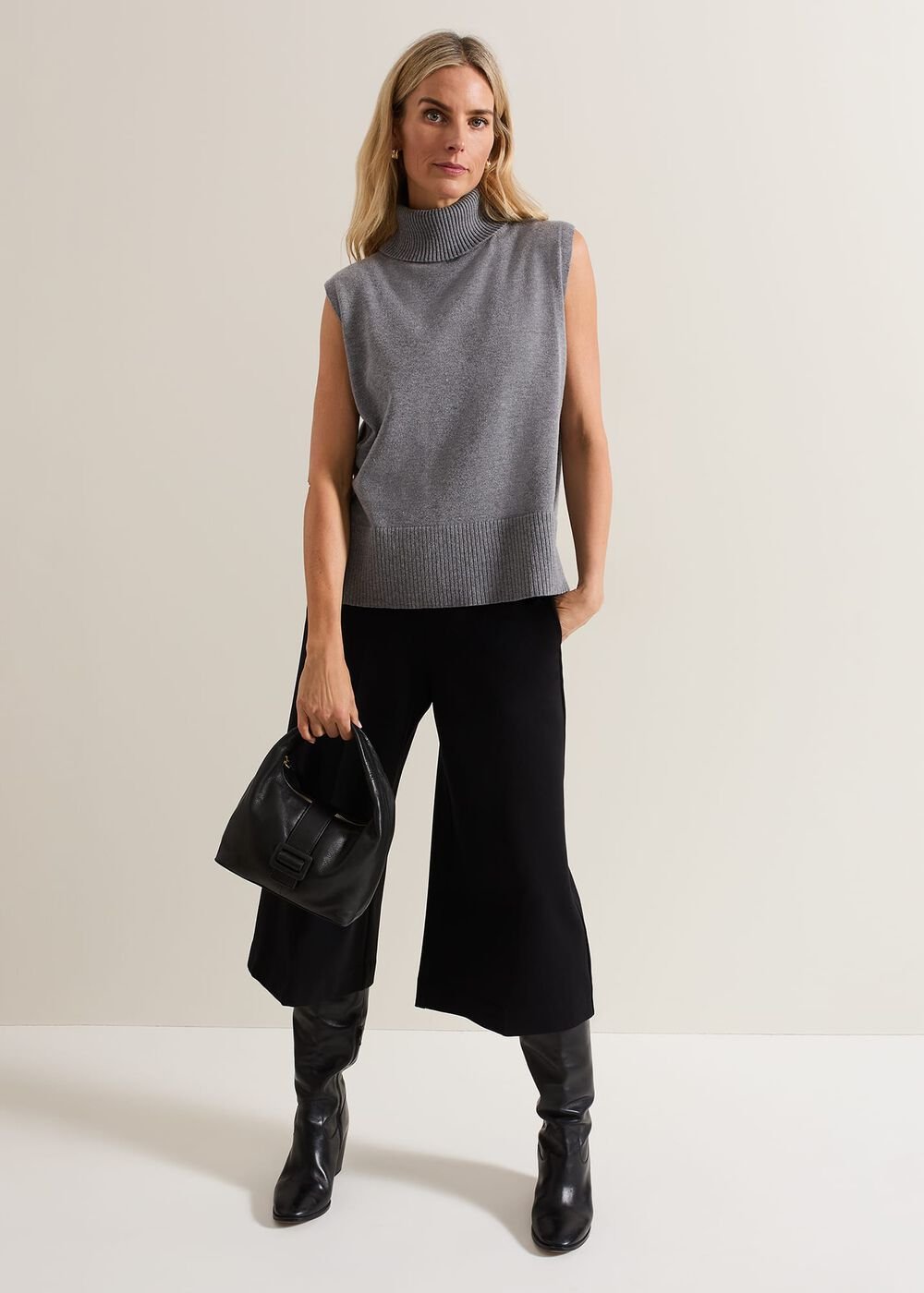 Lori Black Ponte Culottes - Black