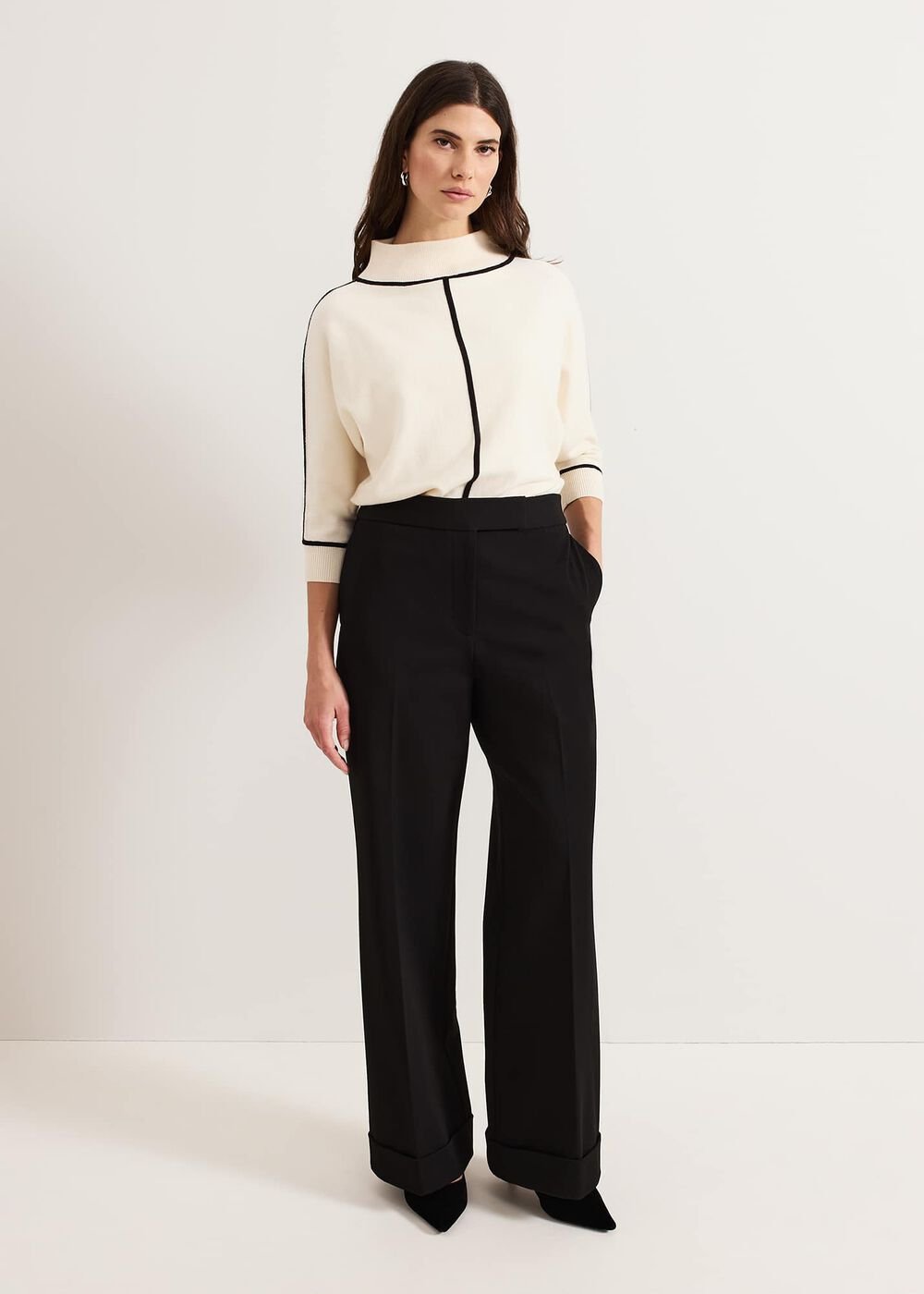 Trixie Turn Up Hem Trouser - Black