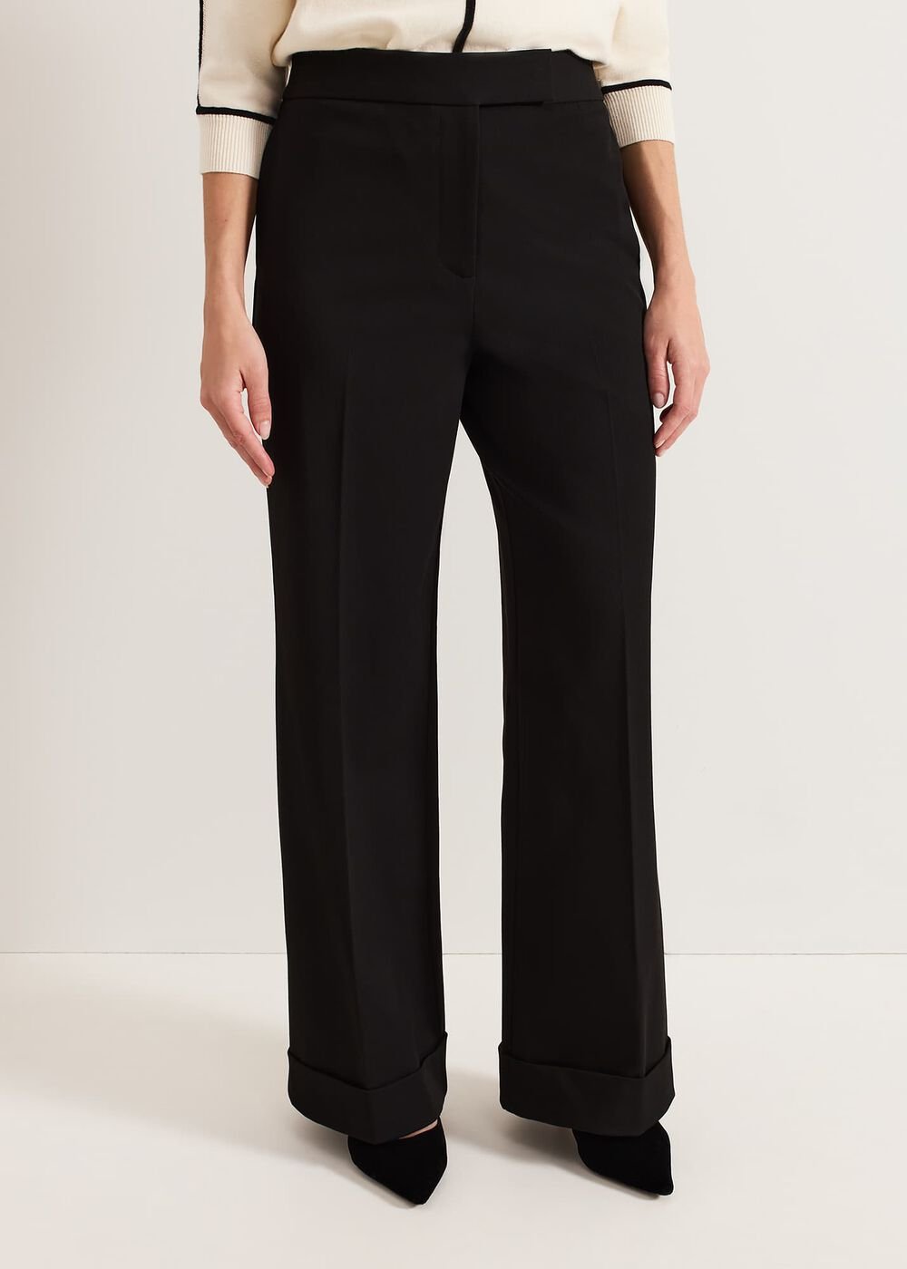 Trixie Turn Up Hem Trouser - Black
