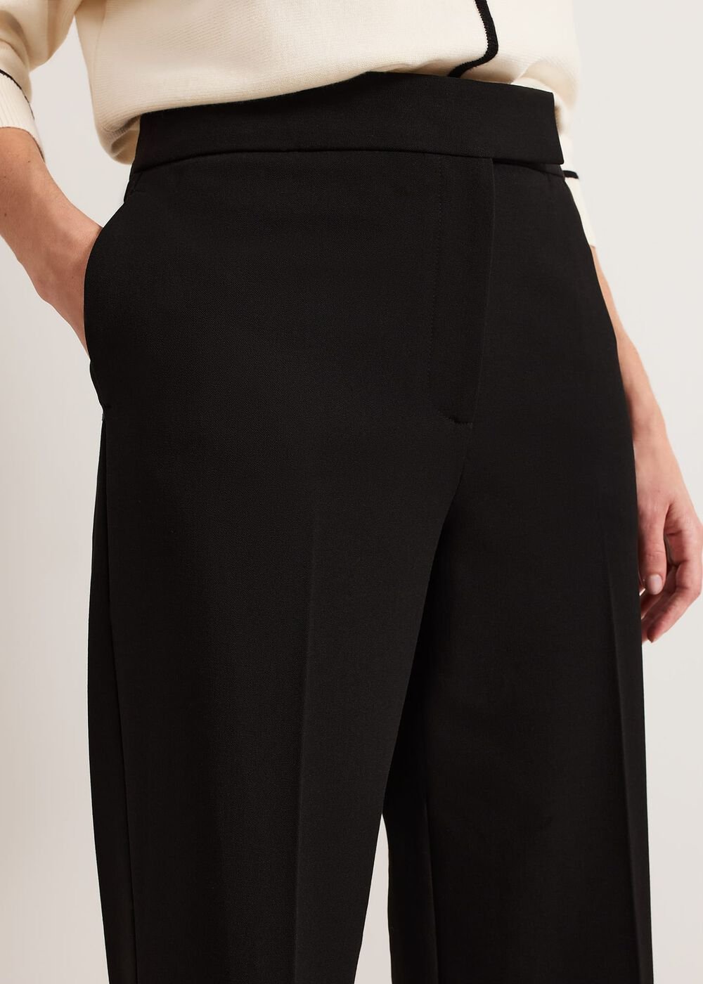 Trixie Turn Up Hem Trouser - Black