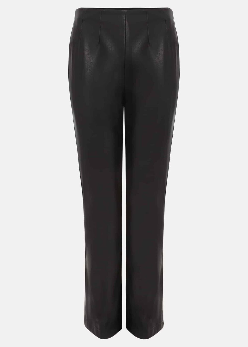 Mya Black Pu Crop Trousers - Black