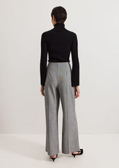 Dilly Pleat Detail Wide Leg Trouser - Grey