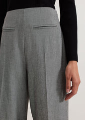Dilly Pleat Detail Wide Leg Trouser - Grey