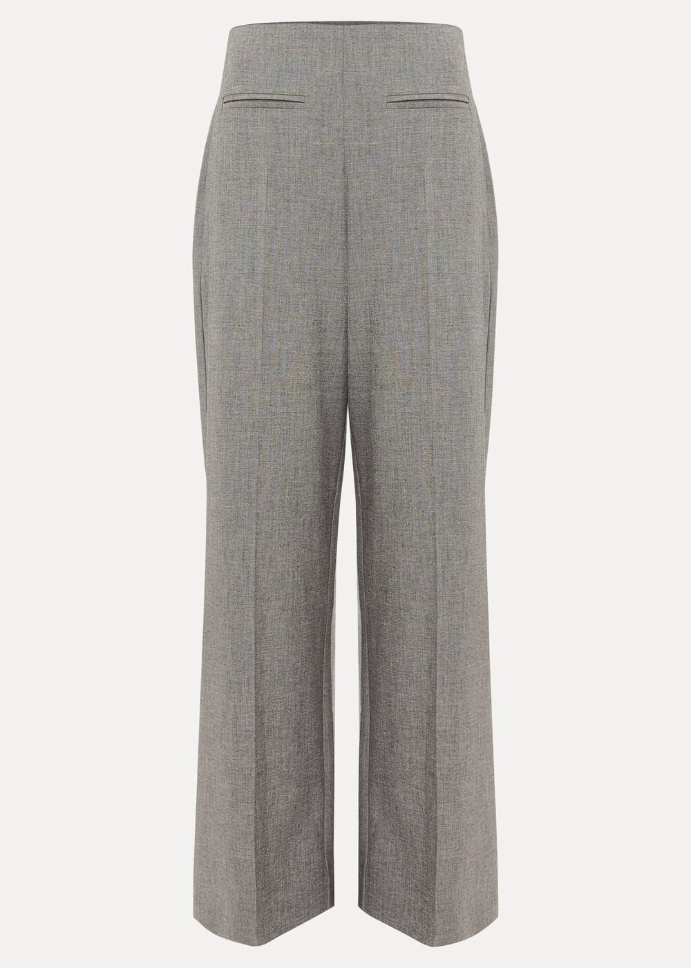 Dilly Pleat Detail Wide Leg Trouser - Grey