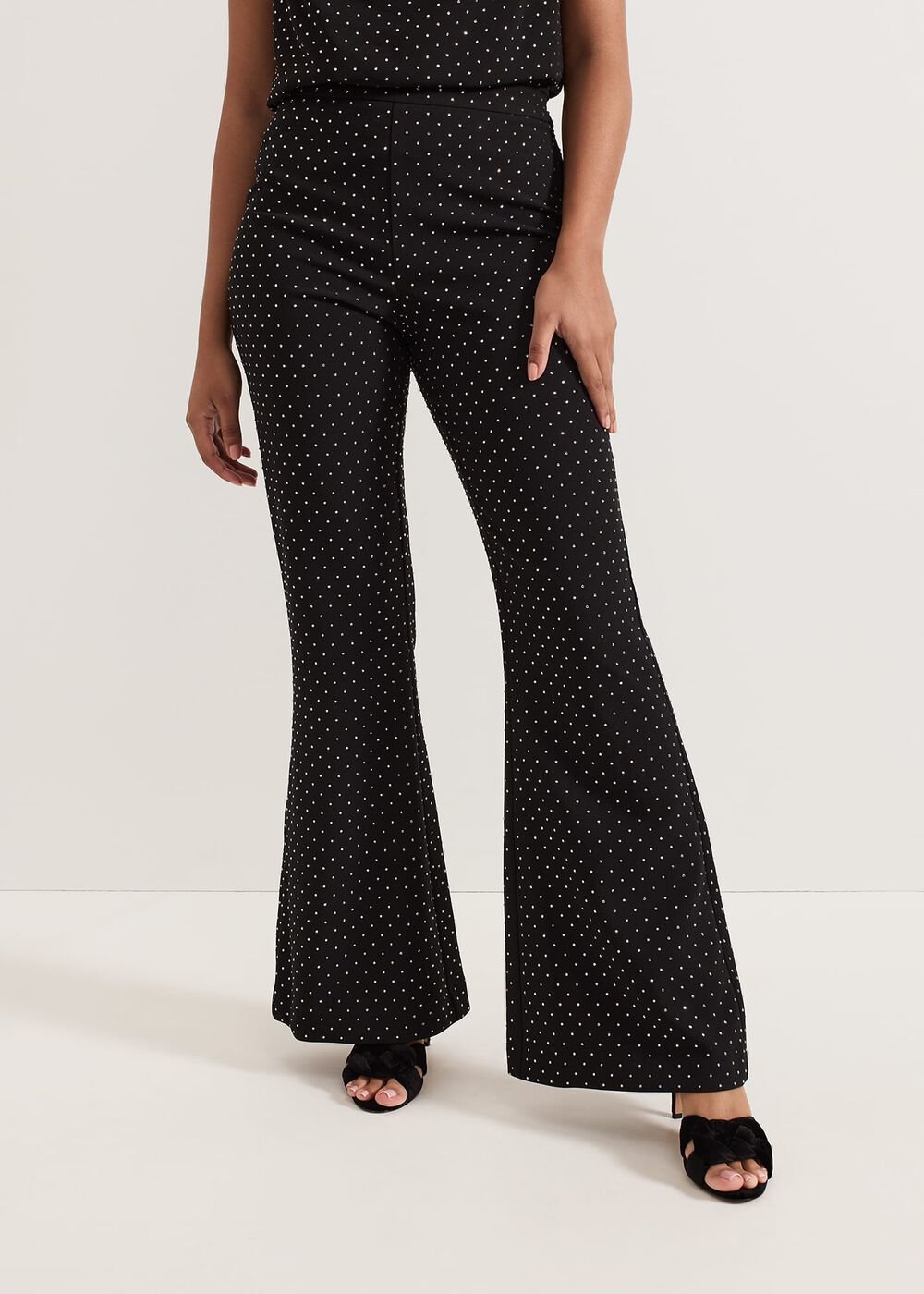 Samantha Petite Hotfix Trouser - Black
