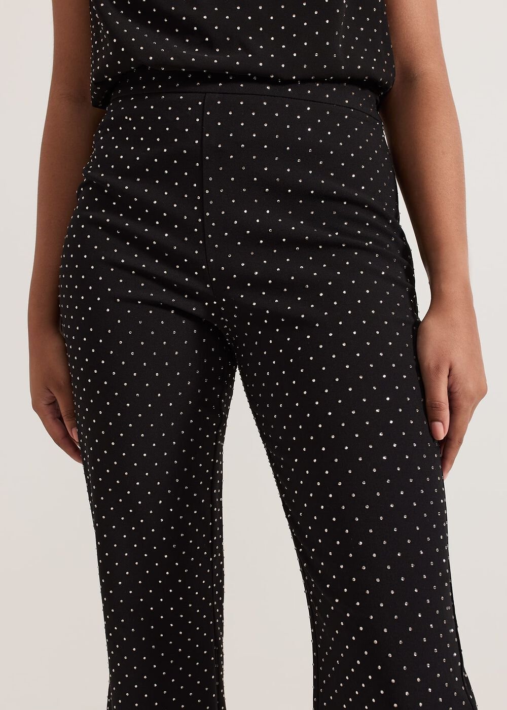 Samantha Petite Hotfix Trouser - Black