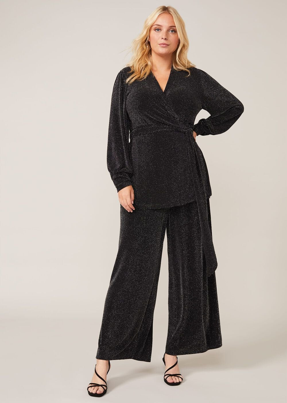 Corinne Sparkle Trousers - Gunmetal
