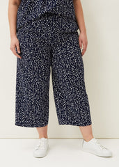 Carin Spot Culotte Trousers - Navy