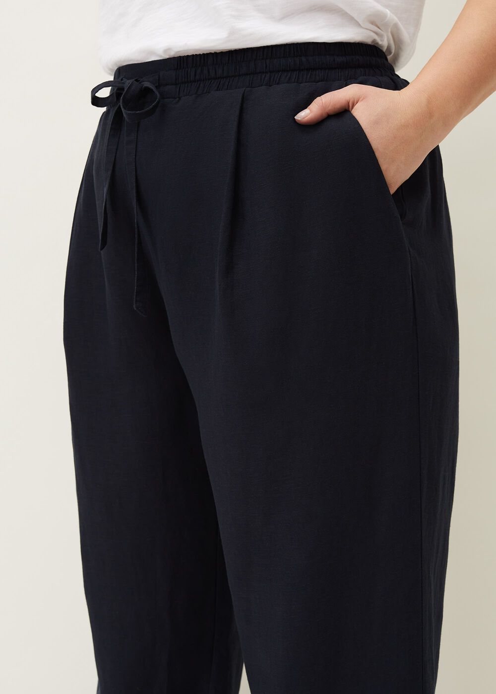Bethany Linen Trousers - Navy