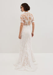 Poppy Embroidered Wedding Dress - Pearl