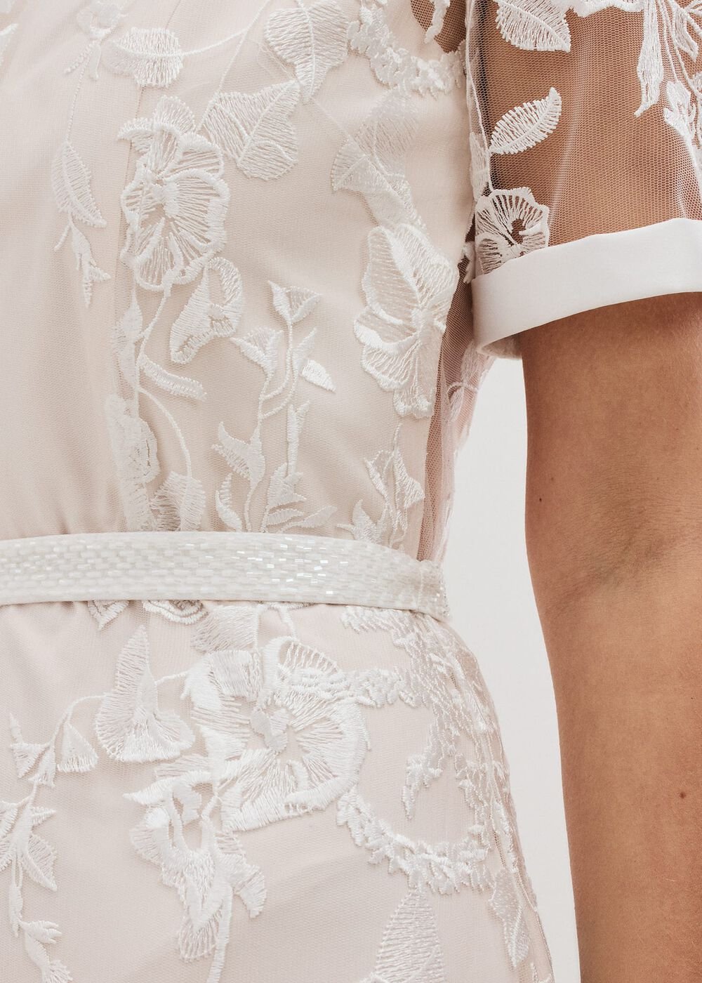 Poppy Embroidered Wedding Dress - Pearl