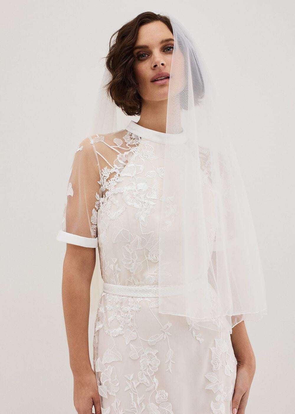 Poppy Embroidered Wedding Dress - Pearl