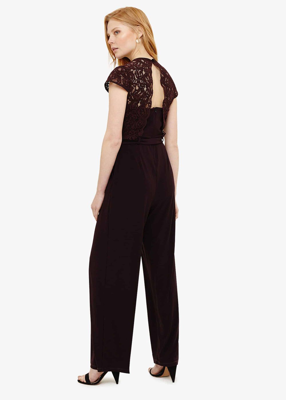 Vicki Lace Bodice Jumpsuit - Port