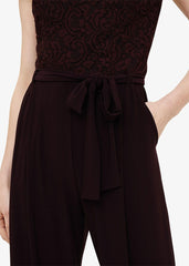 Vicki Lace Bodice Jumpsuit - Port