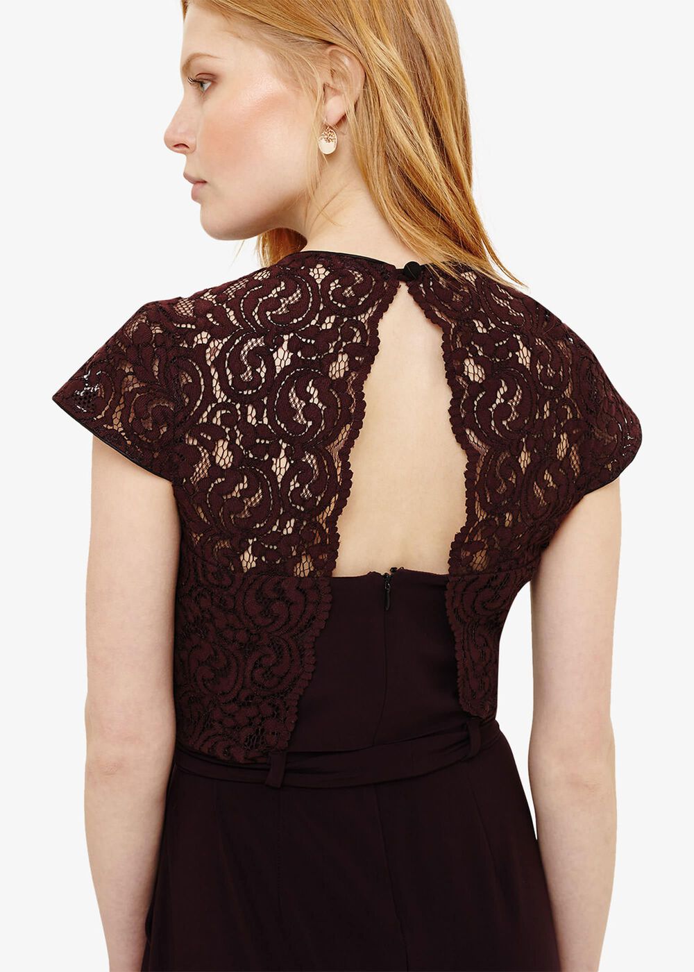 Vicki Lace Bodice Jumpsuit - Port