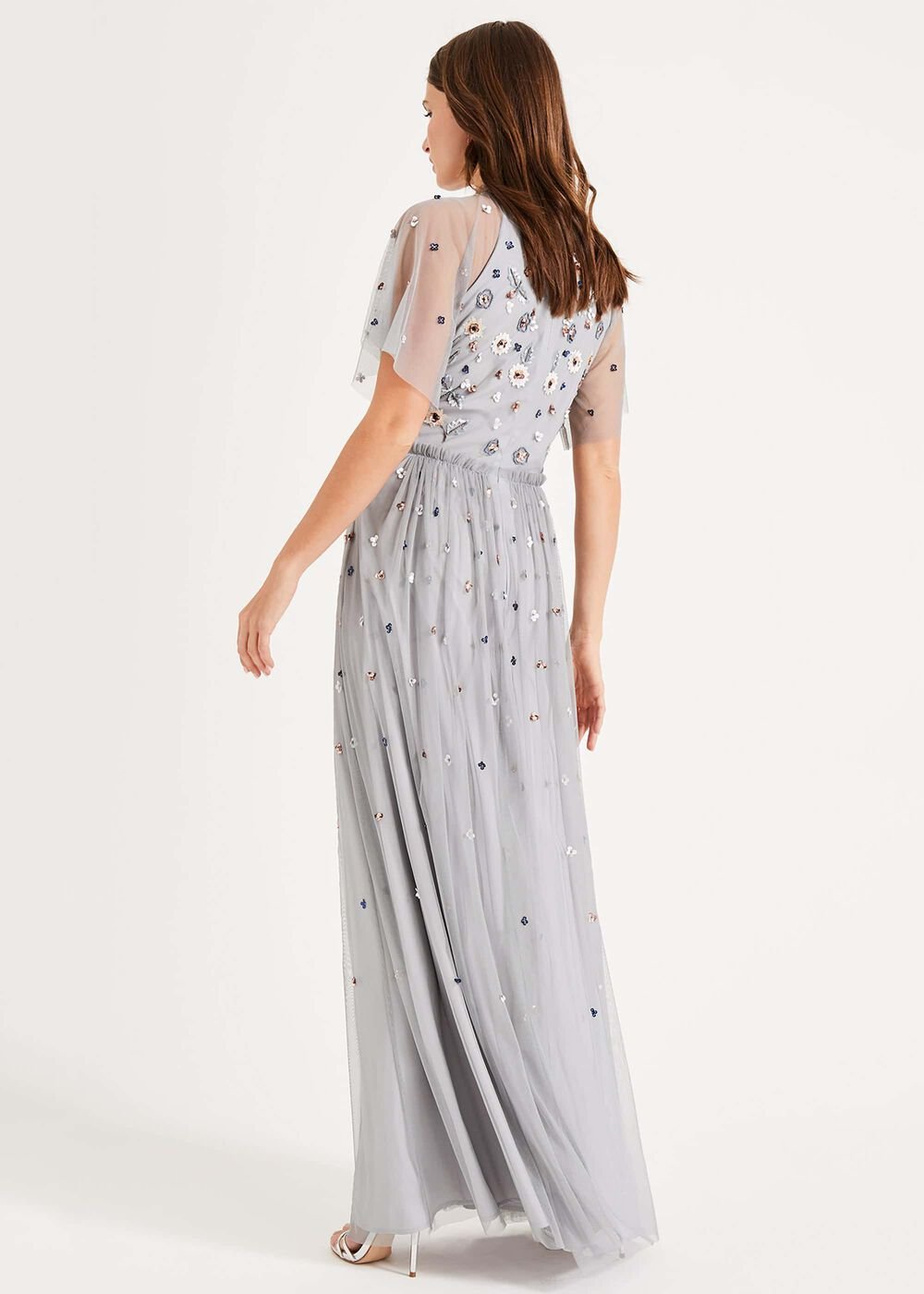 Celestra Embellished Maxi Dress - Sky Blue