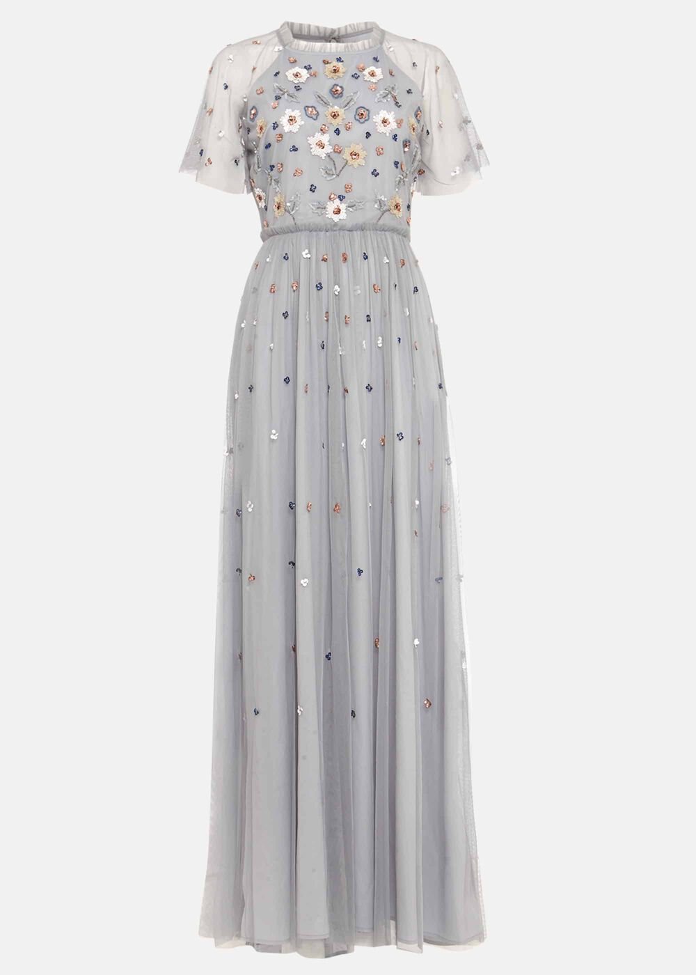 Celestra Embellished Maxi Dress - Sky Blue