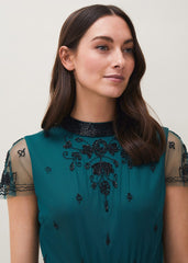 Roberta Layered Maxi Dress - Black/Forest