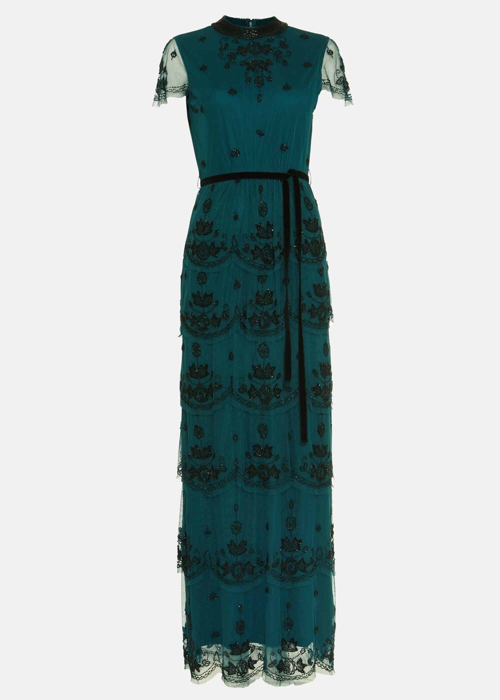 Roberta Layered Maxi Dress - Black/Forest