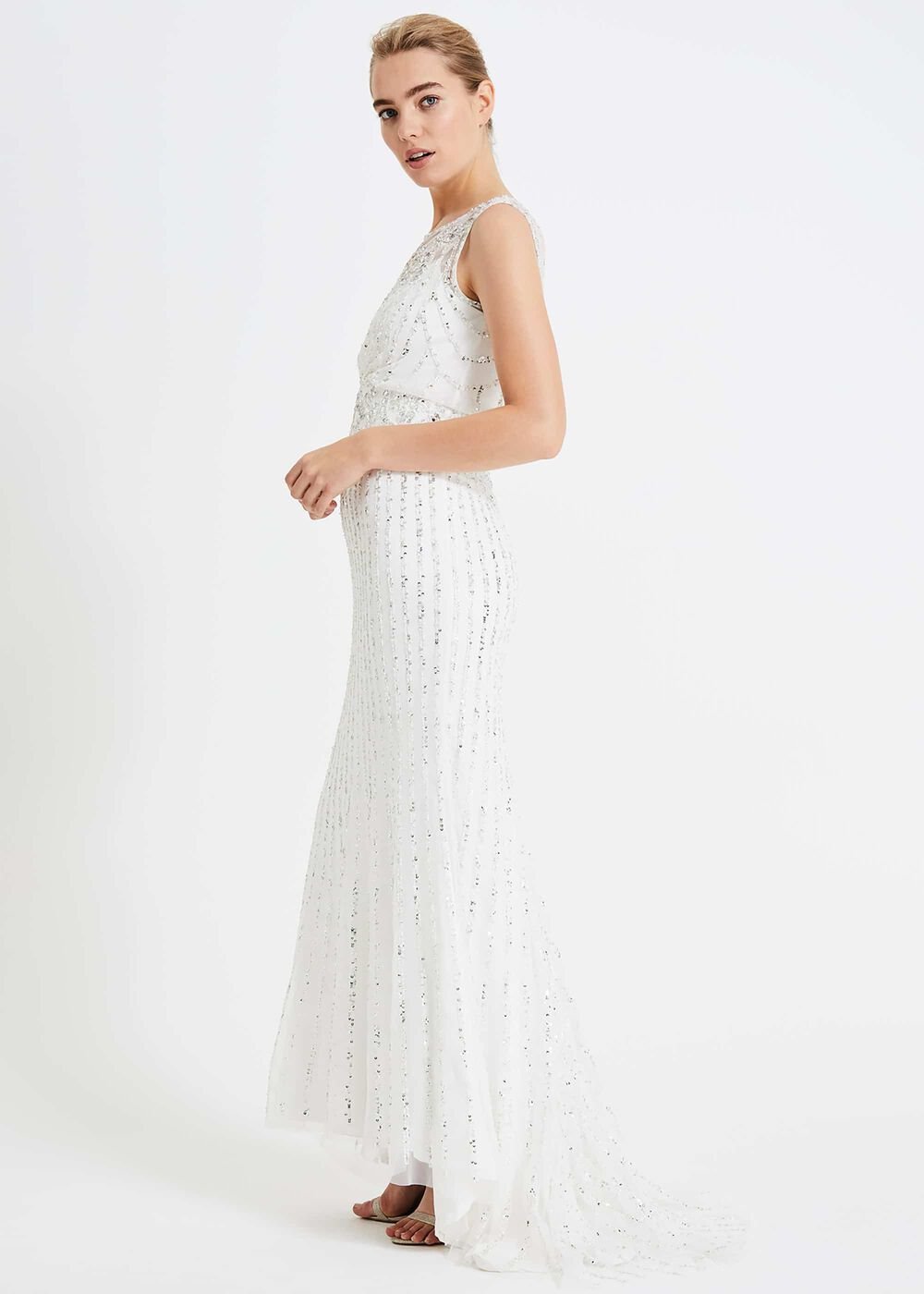 Milly Beaded Wedding Dress - Snow