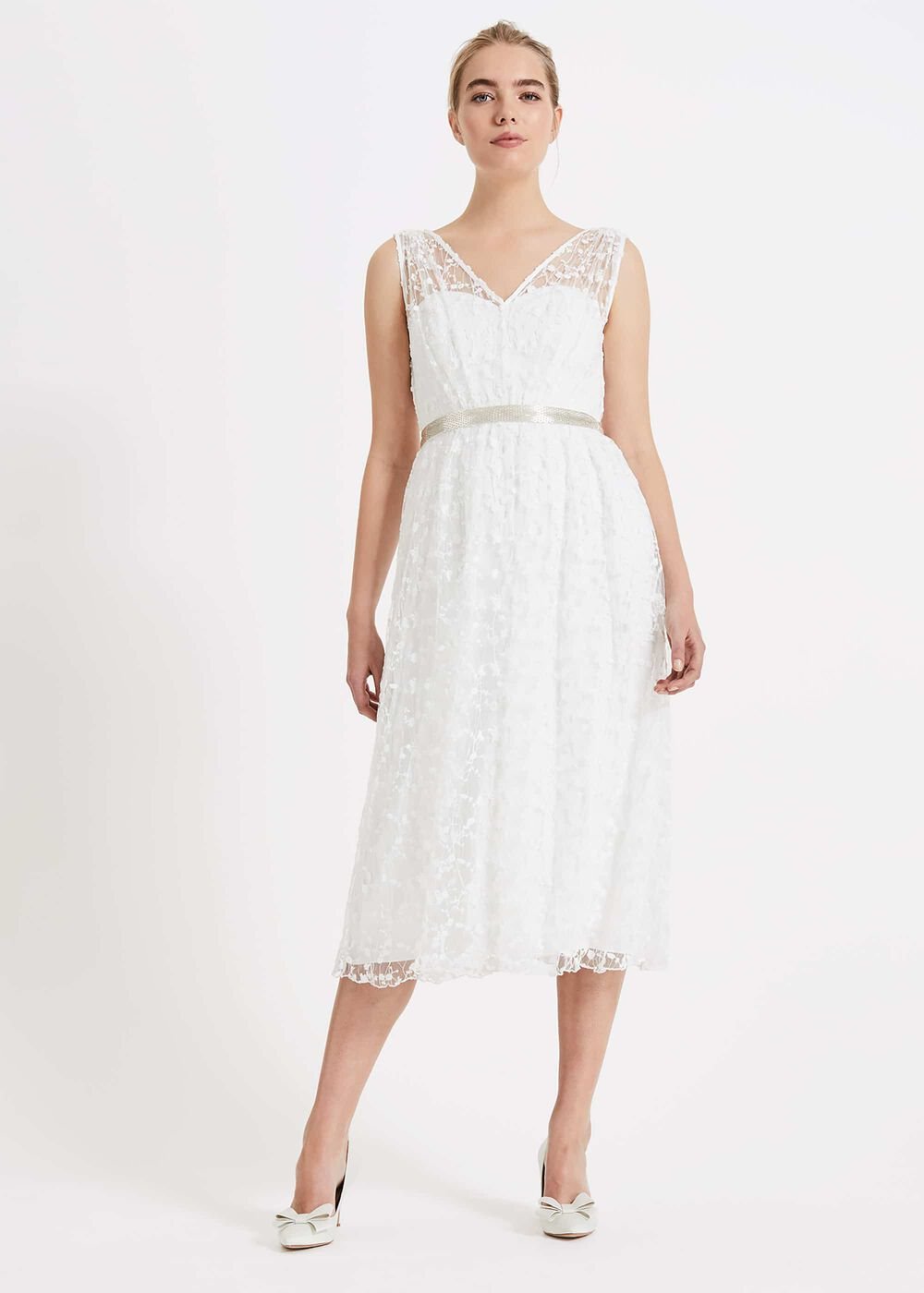 Amalia Embroidered Wedding Dress - Ivory