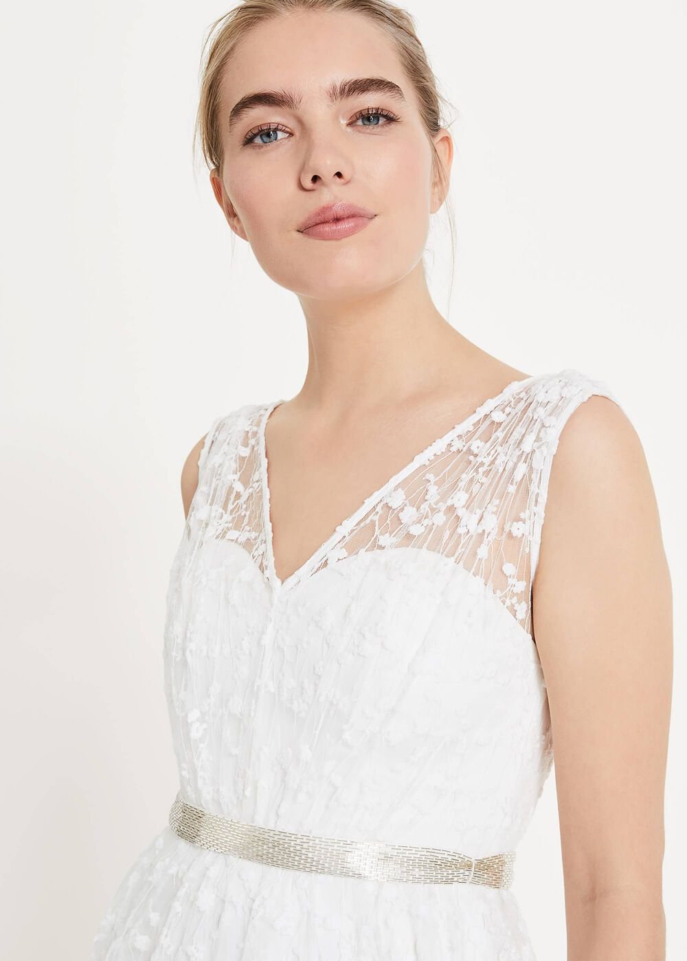 Amalia Embroidered Wedding Dress - Ivory
