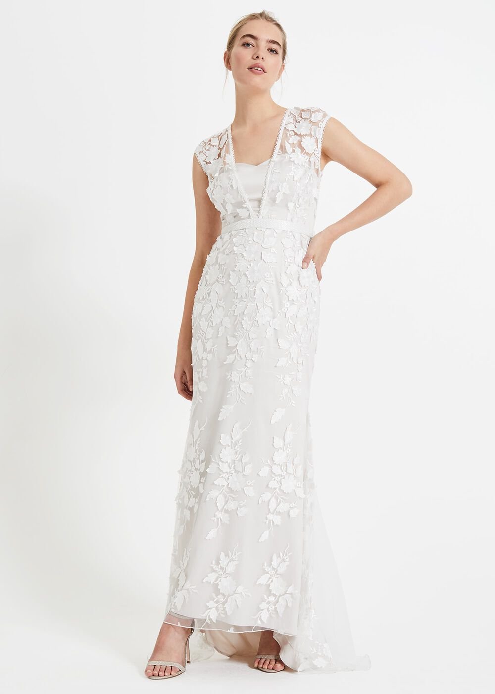 Peony 3d Lace Wedding Dress - Almond