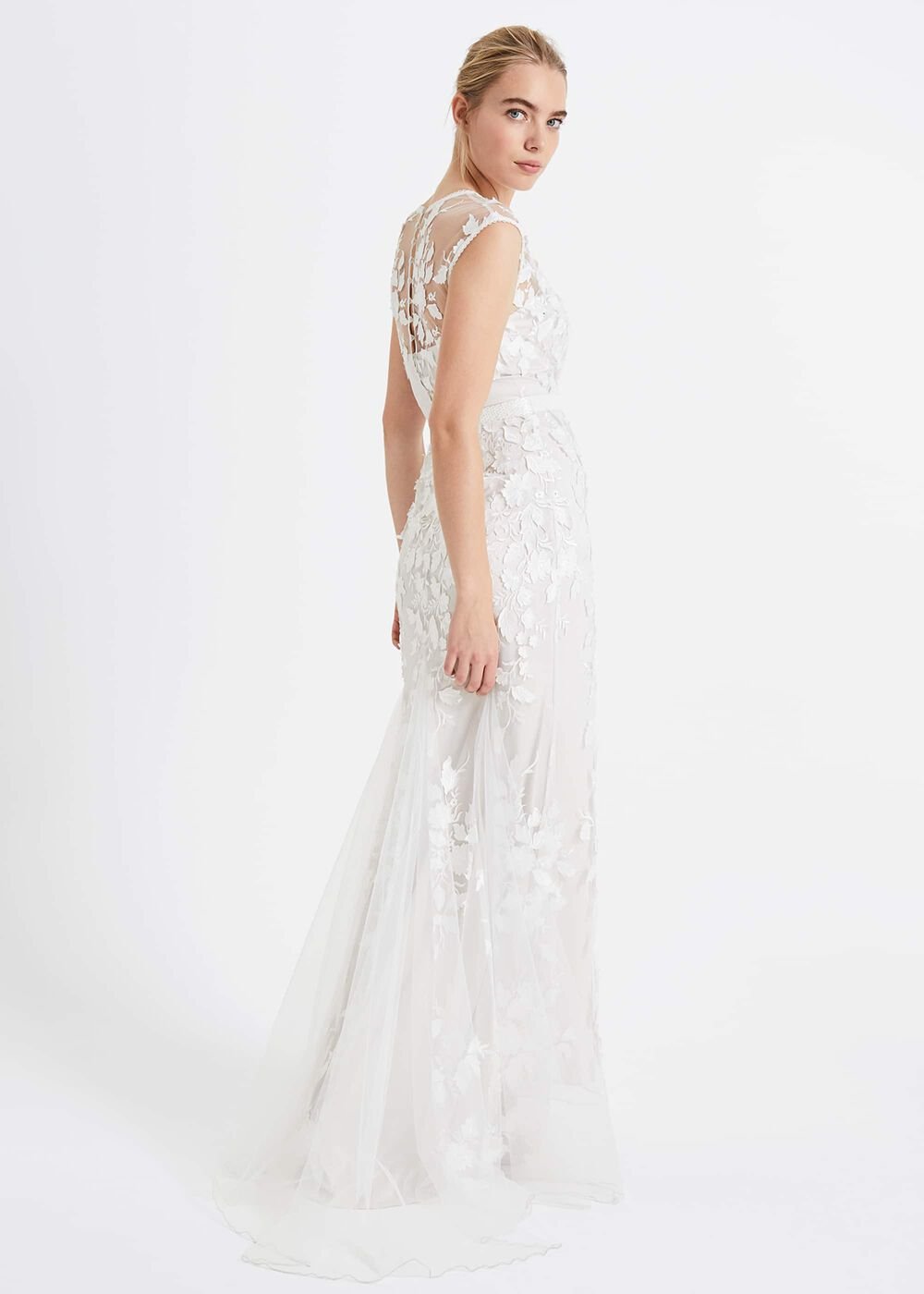 Peony 3d Lace Wedding Dress - Almond