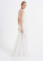 Peony 3d Lace Wedding Dress - Almond