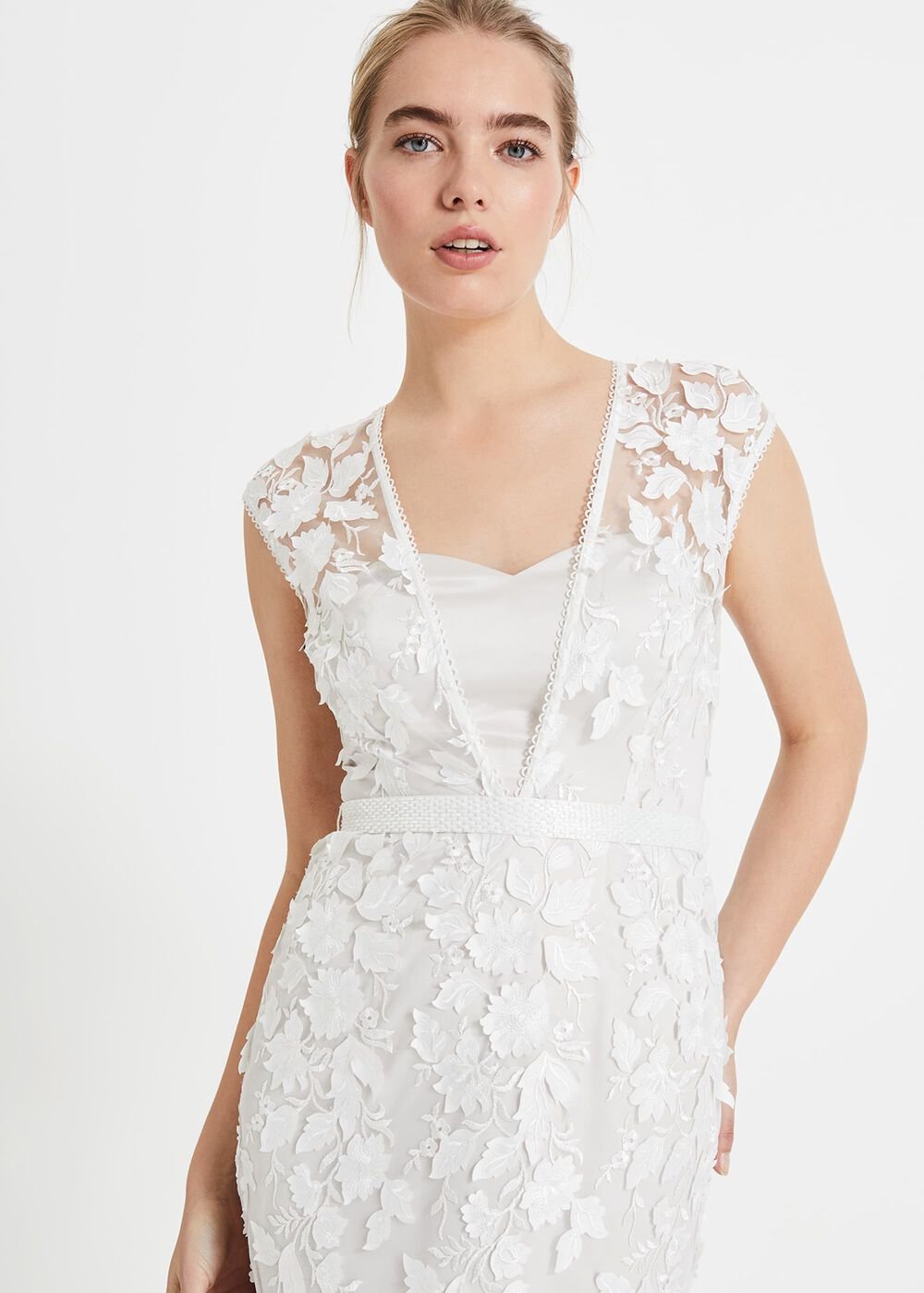Peony 3d Lace Wedding Dress - Almond