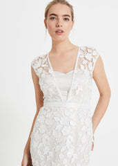 Peony 3d Lace Wedding Dress - Almond