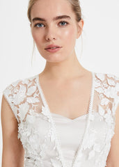 Peony 3d Lace Wedding Dress - Almond