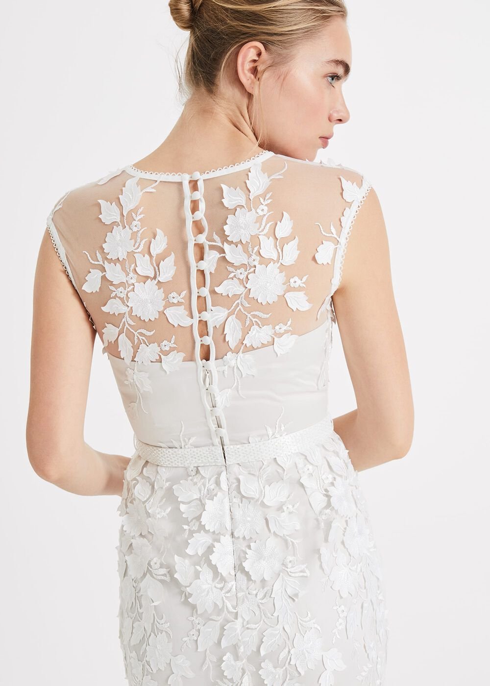 Peony 3d Lace Wedding Dress - Almond