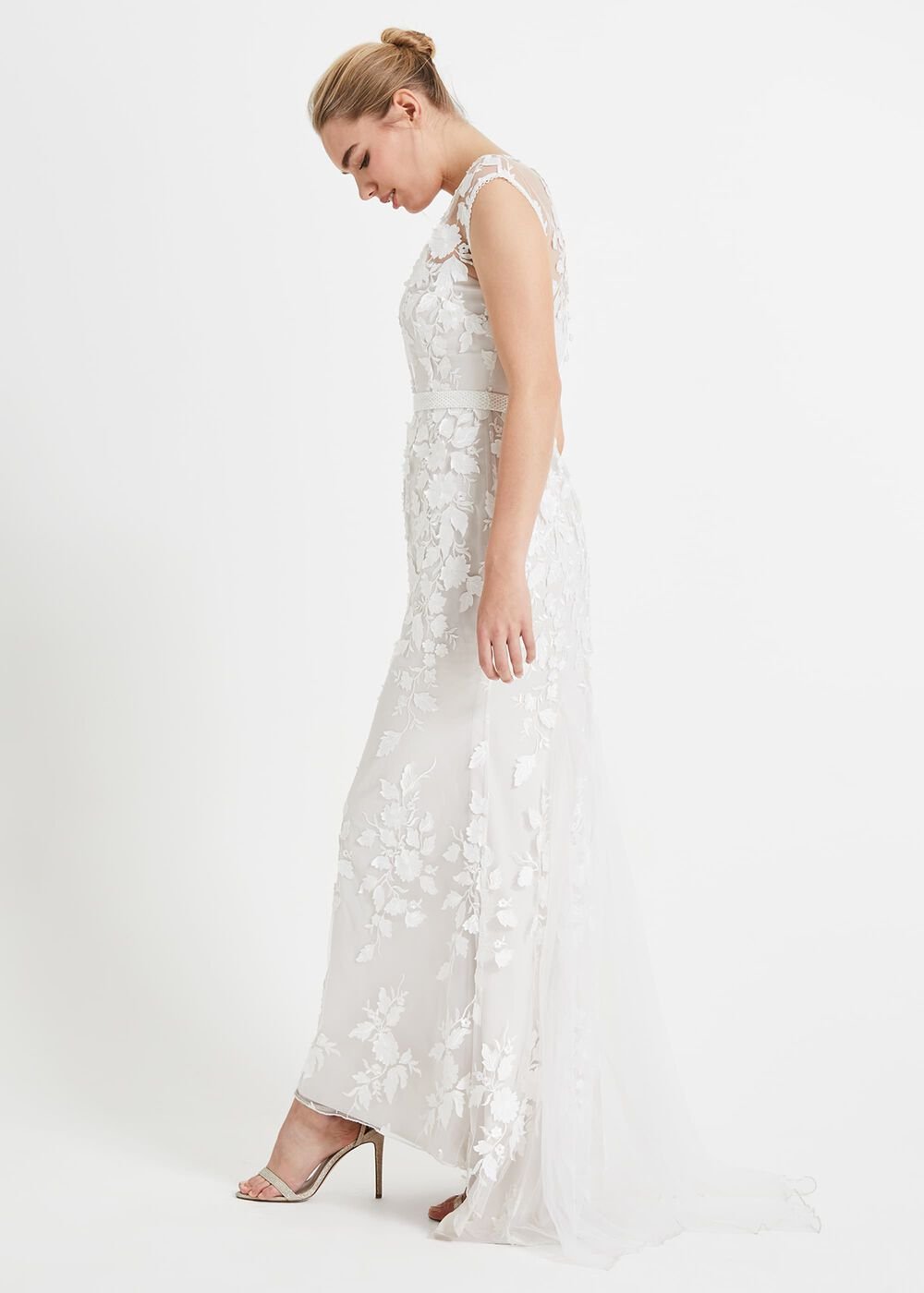 Peony 3d Lace Wedding Dress - Almond