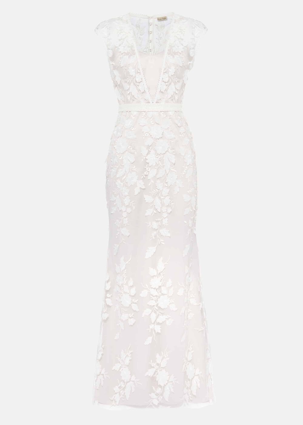 Peony 3d Lace Wedding Dress - Almond