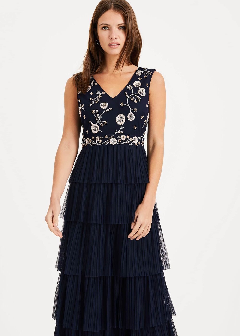 Cordelia Tiered Maxi Dress - Navy
