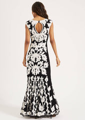 Paige Tapework Lace Maxi Dress - Black/Ivory