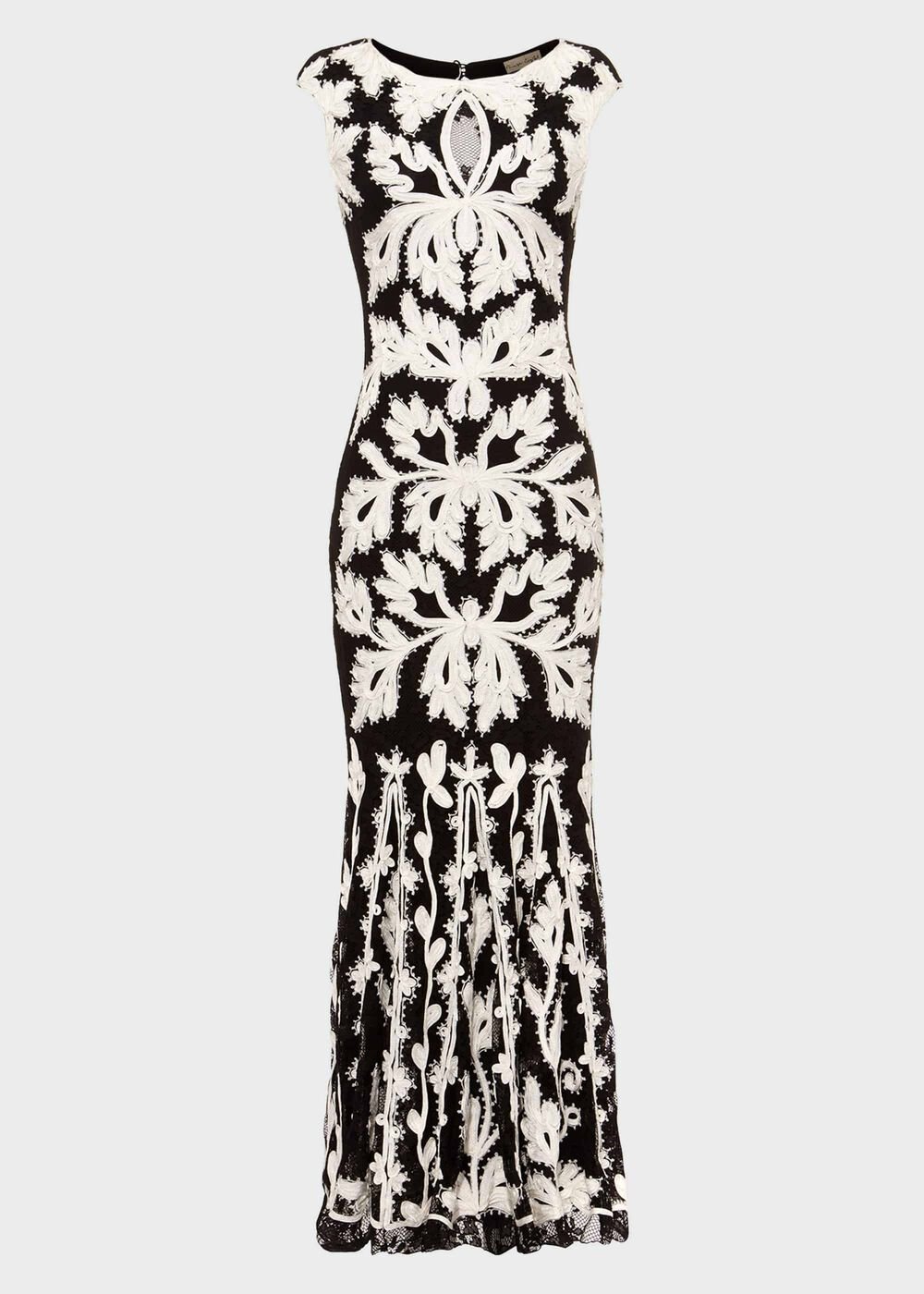 Paige Tapework Lace Maxi Dress - Black/Ivory