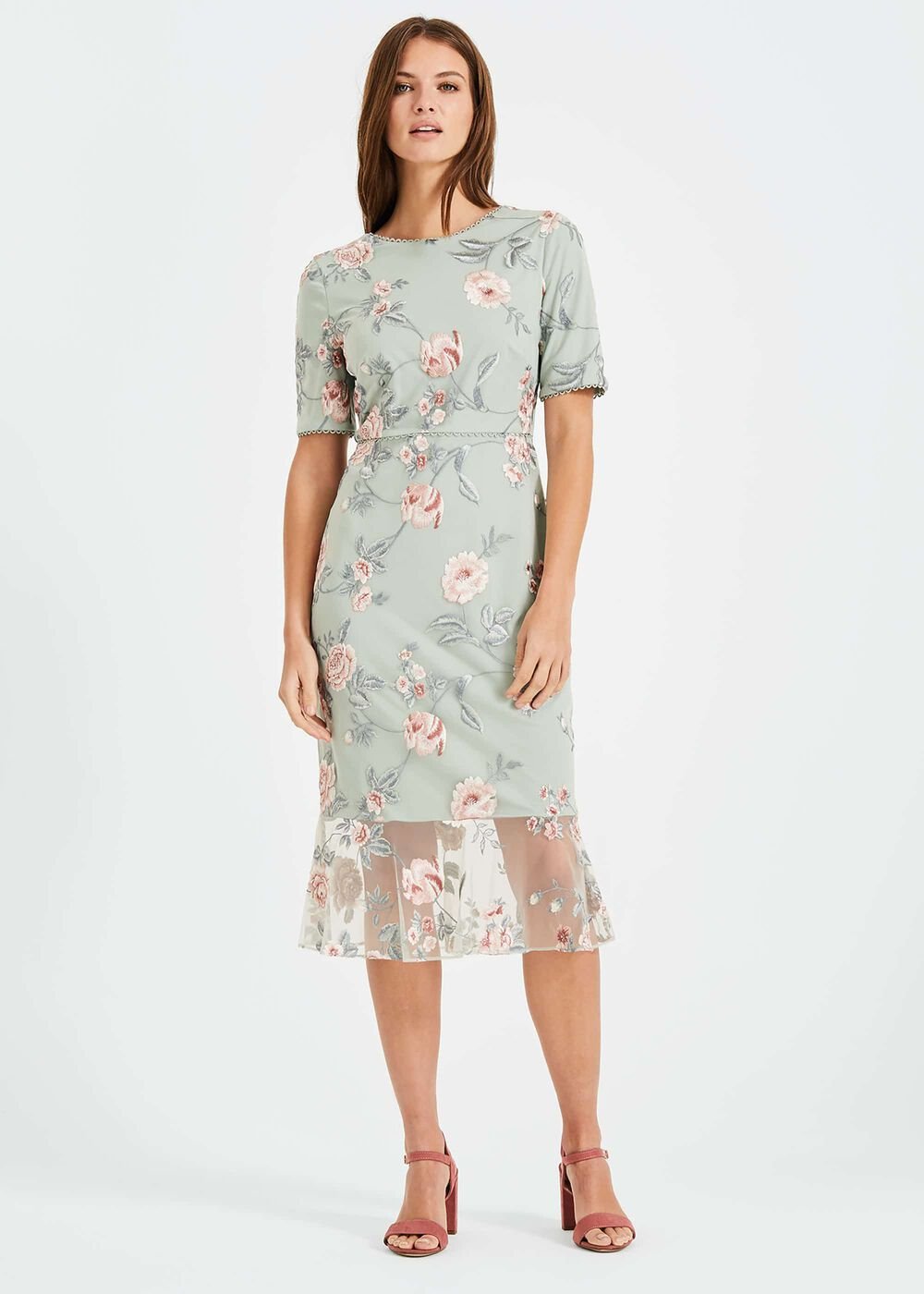Alissa Embroidered Dress - Peppermint