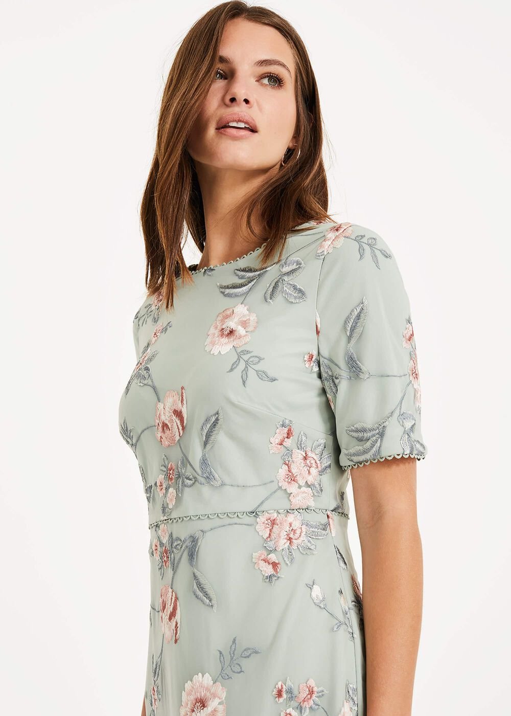 Alissa Embroidered Dress - Peppermint