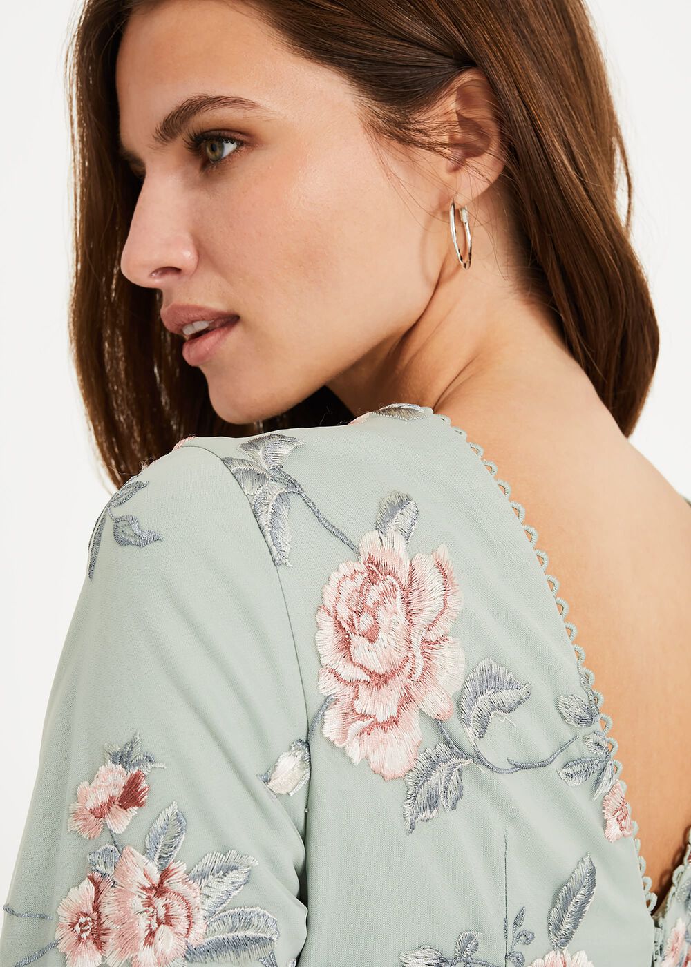 Alissa Embroidered Dress - Peppermint